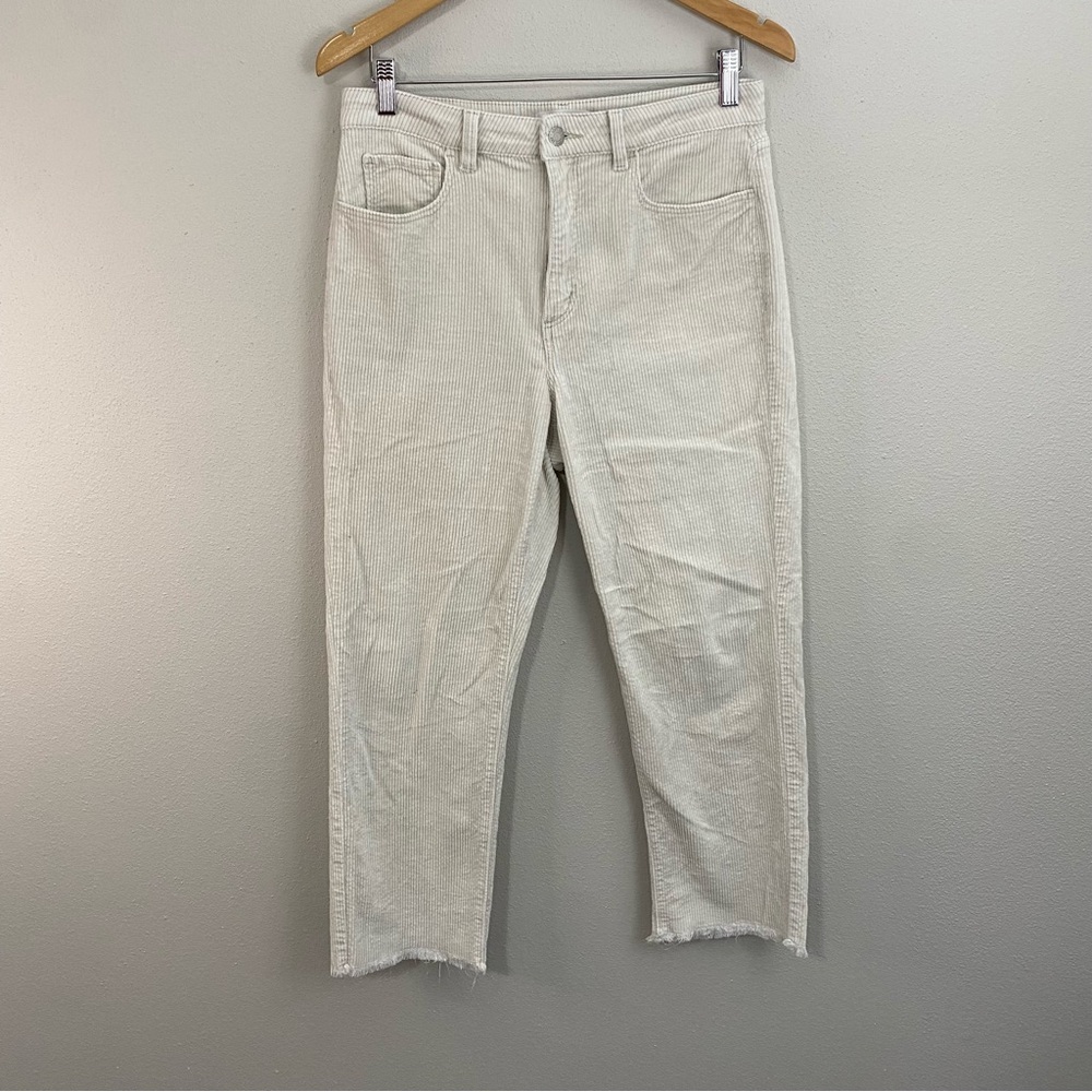 ✨Loft Ribbed Off White‎ Pants Women's Size 28/6